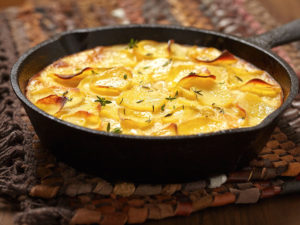 potato gratin in pan